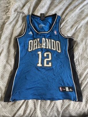 adidas Orlando Blue and Black #12 Basketball Jersey